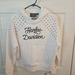 Harley-Davidson White Hoodie with Black Accents